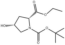(2R,4R)-1-叔丁基 2-乙基 4-羟基吡咯烷-1,2-二羧酸酯 结构式