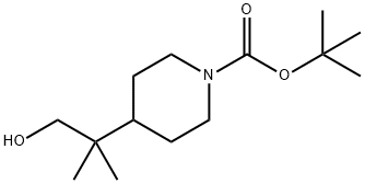 4-(1-羟基-2-甲基丙烷-2-基)哌啶-1-羧酸叔丁酯 结构式