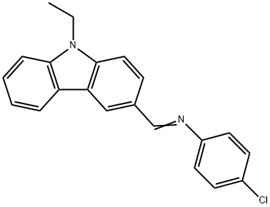 (4-chlorophenyl)[(9-ethyl-9H-carbazol-3-yl)methylene]amine 结构式