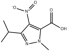 3-异丙基-1-甲基-4-硝基-1H-吡唑-5-羧酸 结构式