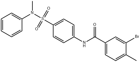 3-bromo-4-methyl-N-(4-{[methyl(phenyl)amino]sulfonyl}phenyl)benzamide 结构式