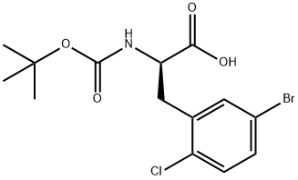 (R)-3-(5-溴-2-氯苯基)-2-((叔丁氧基羰基)氨基)丙酸 结构式