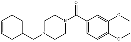 [4-(cyclohex-3-en-1-ylmethyl)piperazin-1-yl](3,4-dimethoxyphenyl)methanone 结构式