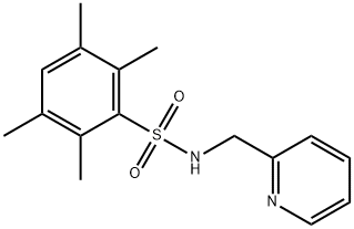 2,3,5,6-tetramethyl-N-(pyridin-2-ylmethyl)benzenesulfonamide 结构式