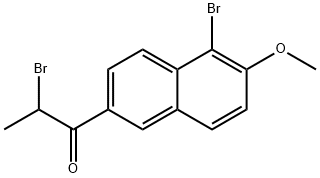 1-Propanone, 2-bromo-1-(5-bromo-6-methoxy-2-naphthalenyl)- 结构式