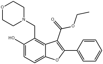 ethyl 5-hydroxy-4-(morpholinomethyl)-2-phenylbenzofuran-3-carboxylate 结构式