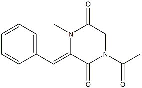 2,5-Piperazinedione, 1-acetyl-4-methyl-3-(phenylmethylene)-, (Z)- 结构式