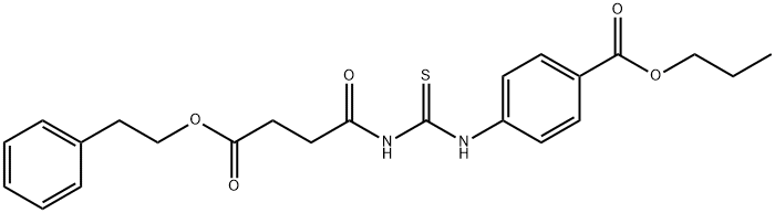 propyl 4-[({[4-oxo-4-(2-phenylethoxy)butanoyl]amino}carbonothioyl)amino]benzoate 结构式