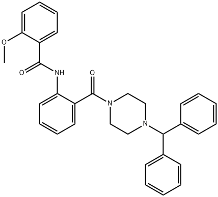 N-(2-{[4-(diphenylmethyl)-1-piperazinyl]carbonyl}phenyl)-2-methoxybenzamide 结构式