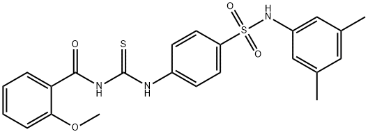 N-{[(4-{[(3,5-dimethylphenyl)amino]sulfonyl}phenyl)amino]carbonothioyl}-2-methoxybenzamide 结构式