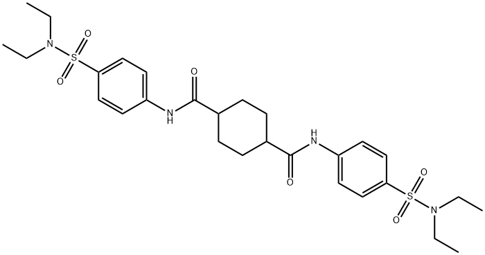 N,N'-bis{4-[(diethylamino)sulfonyl]phenyl}-1,4-cyclohexanedicarboxamide 结构式