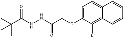 N'-{[(1-bromo-2-naphthyl)oxy]acetyl}-2,2-dimethylpropanohydrazide 结构式