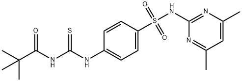 N-[[4-[(4,6-dimethylpyrimidin-2-yl)sulfamoyl]phenyl]carbamothioyl]-2,2-dimethylpropanamide 结构式