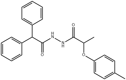 N'-(diphenylacetyl)-2-(4-methylphenoxy)propanohydrazide 结构式