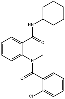 2-chloro-N-{2-[(cyclohexylamino)carbonyl]phenyl}-N-methylbenzamide 结构式