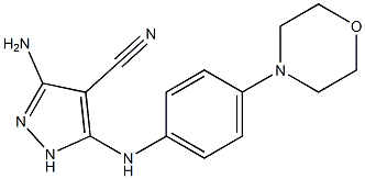 1H-Pyrazole-4-carbonitrile, 3-amino-5-[[4-(4-morpholinyl)phenyl]amino]- 结构式