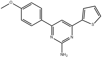 4-(4-methoxyphenyl)-6-(thiophen-2-yl)pyrimidin-2-amine 结构式