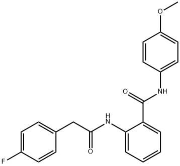 2-[[2-(4-fluorophenyl)acetyl]amino]-N-(4-methoxyphenyl)benzamide 结构式