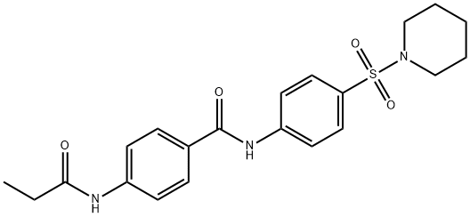 N-(4-piperidin-1-ylsulfonylphenyl)-4-(propanoylamino)benzamide 结构式