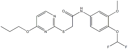 N-[4-(difluoromethoxy)-3-methoxyphenyl]-2-(4-propoxypyrimidin-2-yl)sulfanylacetamide 结构式