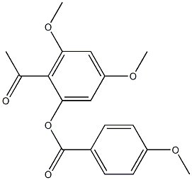 Benzoic acid, 4-methoxy-, 2-acetyl-3,5-dimethoxyphenyl ester 结构式