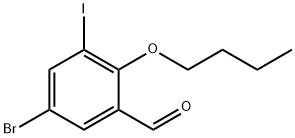 5-溴-2-丁氧基-3-碘苯甲醛 结构式