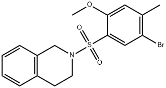 2-(5-bromo-2-methoxy-4-methylphenyl)sulfonyl-3,4-dihydro-1H-isoquinoline 结构式