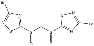 3-bromo-5-[(3-bromo-1,2,4-thiadiazol-5-yl)sulfinylmethylsulfinyl]-1,2,4-thiadiazole 结构式