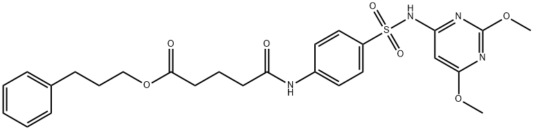 3-phenylpropyl 5-[(4-{[(2,6-dimethoxy-4-pyrimidinyl)amino]sulfonyl}phenyl)amino]-5-oxopentanoate 结构式