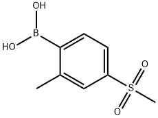 (4-甲磺酰基-2-甲基苯基)硼酸 结构式