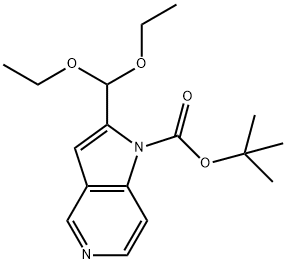 TERT-BUTYL 2-(DIETHOXYMETHYL)-1H-PYRROLO[3,2-C]PYRIDINE-1-CARBOXYLATE 结构式