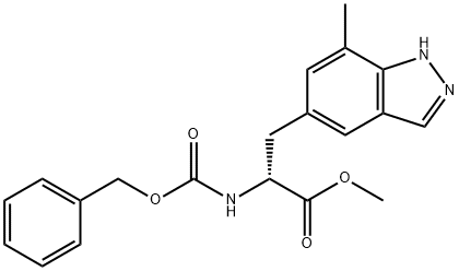2-((苄氧基)羰基)氨基)-3-(7-甲基-1H-吲唑-5-基)丙酸甲酯 结构式