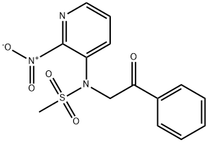 N-(2-nitro-3-pyridinyl)-N-(2-oxo-2-phenylethyl)methanesulfonamide 结构式