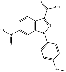 1-(4-甲氧基苯基)-6-硝基-1H-吲唑-3-羧酸 结构式