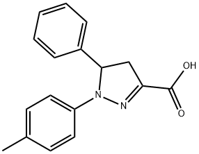 1-(4-methylphenyl)-5-phenyl-4,5-dihydro-1H-pyrazole-3-carboxylic acid 结构式