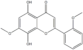 4H-1-Benzopyran-4-one, 5,8-dihydroxy-7-methoxy-2-(2-methoxyphenyl)- 结构式