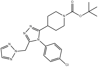 tert-butyl 4-(5-((2H-1,2,3-triazol-2-yl)methyl)-4-(4-chlorophenyl)-4H-1,2,4-triazol-3-yl)piperidine-1-carboxylate 结构式