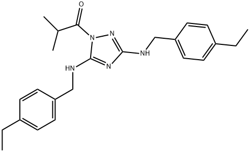 1-{3,5-bis[(4-ethylbenzyl)amino]-1H-1,2,4-triazol-1-yl}-2-methylpropan-1-one 结构式