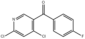 (4,6-二氯-3-吡啶基)(4-氟苯基)甲酮 结构式