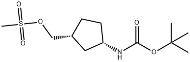 ((1R,3S)-3-((tert-butoxycarbonyl)amino)cyclopentyl)methyl methanesulfonate 结构式
