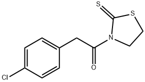 2-(4-氯苯基)-1-(2-硫代噻唑烷-3-基)乙烷-1-酮 结构式