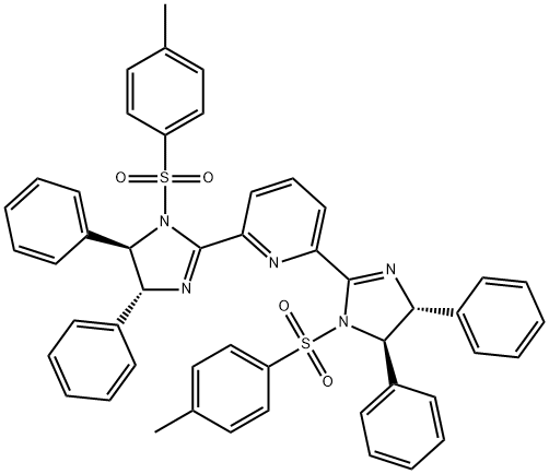 2,6-双[(4R,5R)-4,5-二氢-1-[(4-甲基苯基)磺酰基]-4,5-二苯基-1H-咪唑-2-基]吡啶 结构式