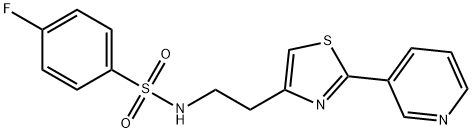 4-fluoro-N-(2-(2-(pyridin-3-yl)thiazol-4-yl)ethyl)benzenesulfonamide 结构式