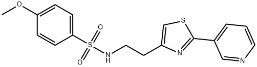 4-methoxy-N-(2-(2-(pyridin-3-yl)thiazol-4-yl)ethyl)benzenesulfonamide 结构式
