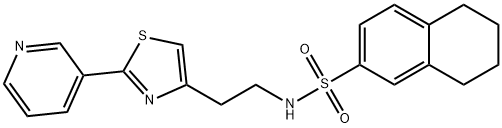 N-(2-(2-(pyridin-3-yl)thiazol-4-yl)ethyl)-5,6,7,8-tetrahydronaphthalene-2-sulfonamide 结构式