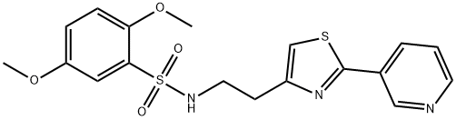 2,5-dimethoxy-N-(2-(2-(pyridin-3-yl)thiazol-4-yl)ethyl)benzenesulfonamide 结构式