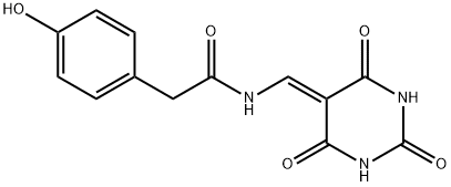 2-(4-Hydroxy-phenyl)-N-(2,4,6-trioxo-tetrahydro-pyrimidin-5-ylidenemethyl)-acetamide 结构式