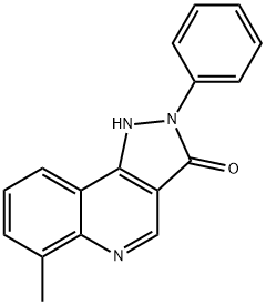 6-Methyl-2-phenyl-1,2-dihydro-pyrazolo[4,3-c]quinolin-3-one 结构式