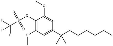 2,6-二甲氧基-4-(2-甲基辛烷-2-基)苯基三氟甲磺酸负离子 结构式