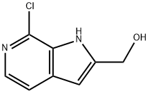 (7-氯-1H-吡咯并[2,3-C]吡啶-2-基)甲醇 结构式
